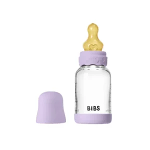 BIBS Flaska - Sutteflaskesätt - Glas - Boheme - Latex/Långsam Flöde/Rund - 120 ml. - Violet Sky