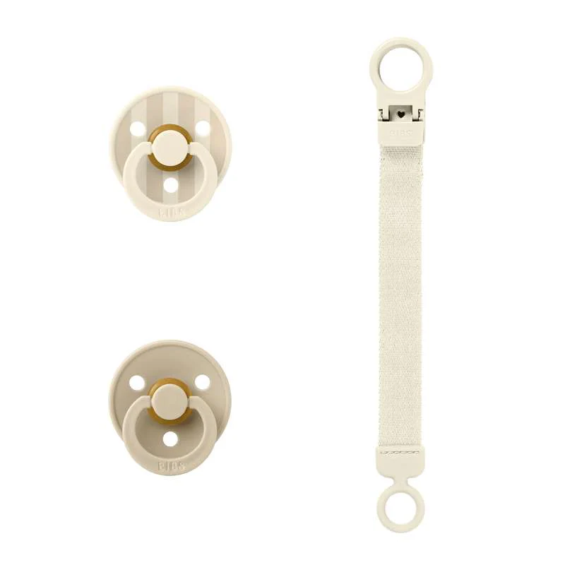 BIBS Rund Colour napp - 2-Pack - strl. 1 - naturgummi - m. Selen - Elfenben - Bild 3