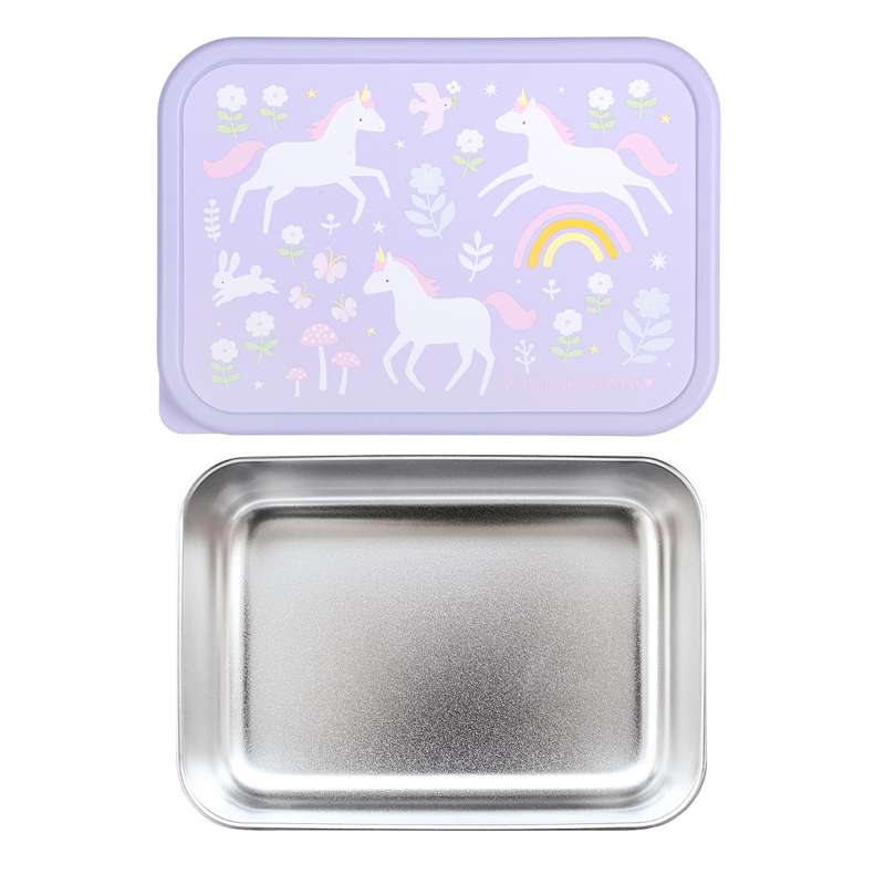 A Little Lovely Company Lunchlåda - 1 fack - Rostfritt stål m. PP-lock - Unicorn Dreams - Bild 7